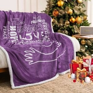 Cozy Purple Sherpa Fleece Throw Blanket